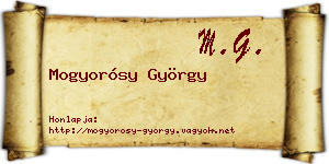 Mogyorósy György névjegykártya