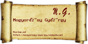 Mogyorósy György névjegykártya