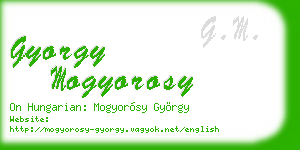 gyorgy mogyorosy business card
